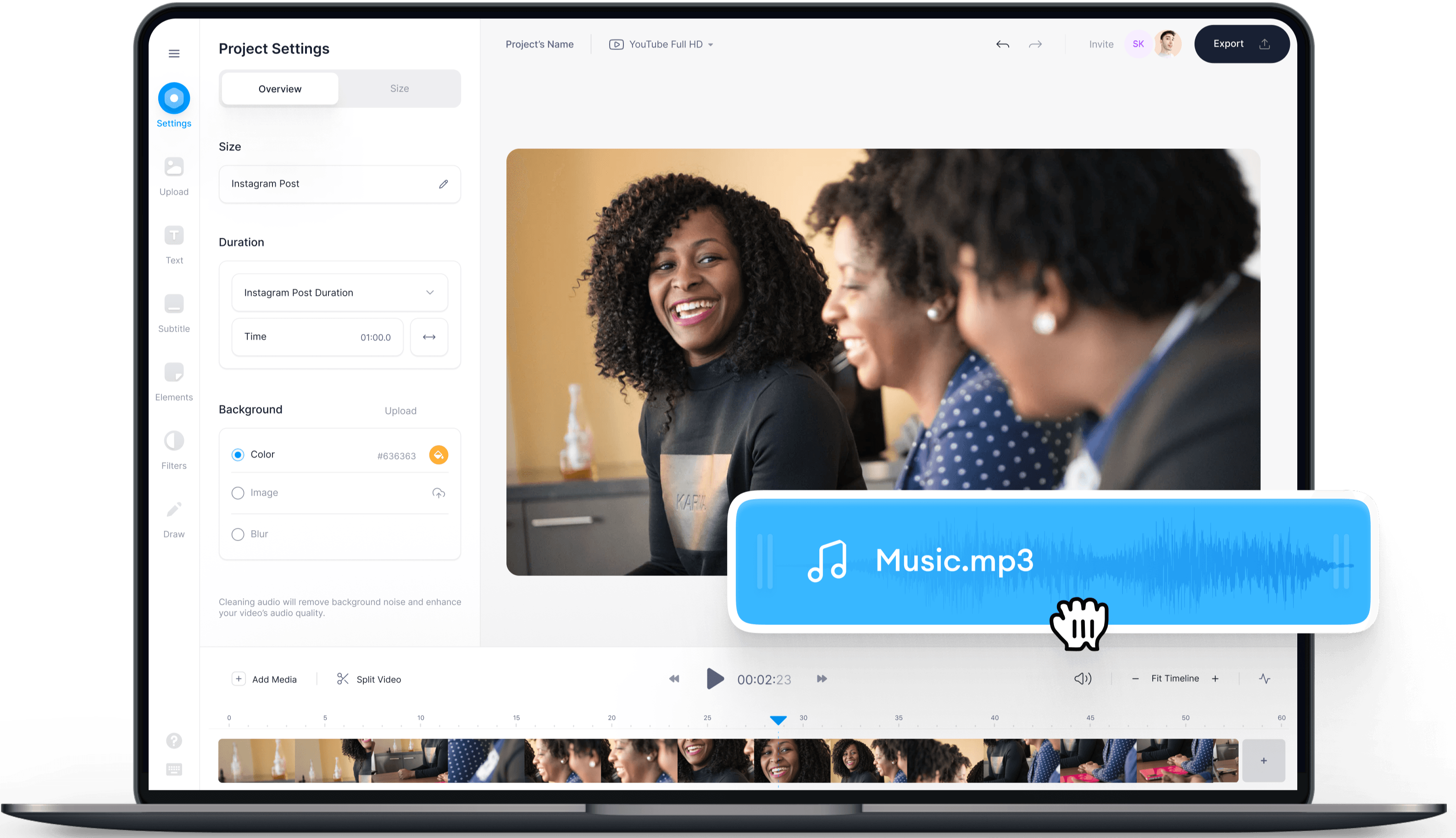 Add Audio to Video Combine Video & Music Files Online VEED