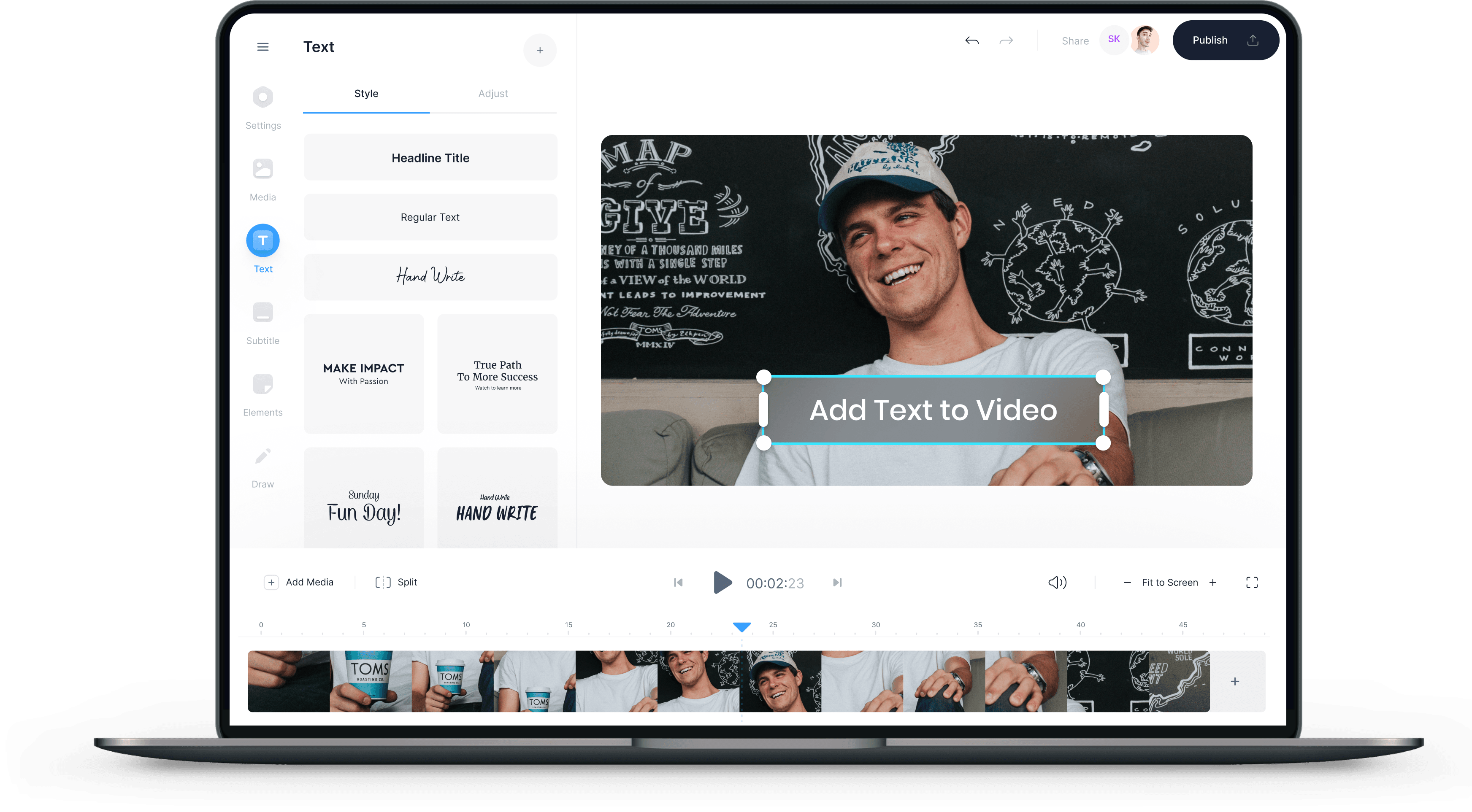 Add Text to Video Online - Edit, Upload Fonts & More 