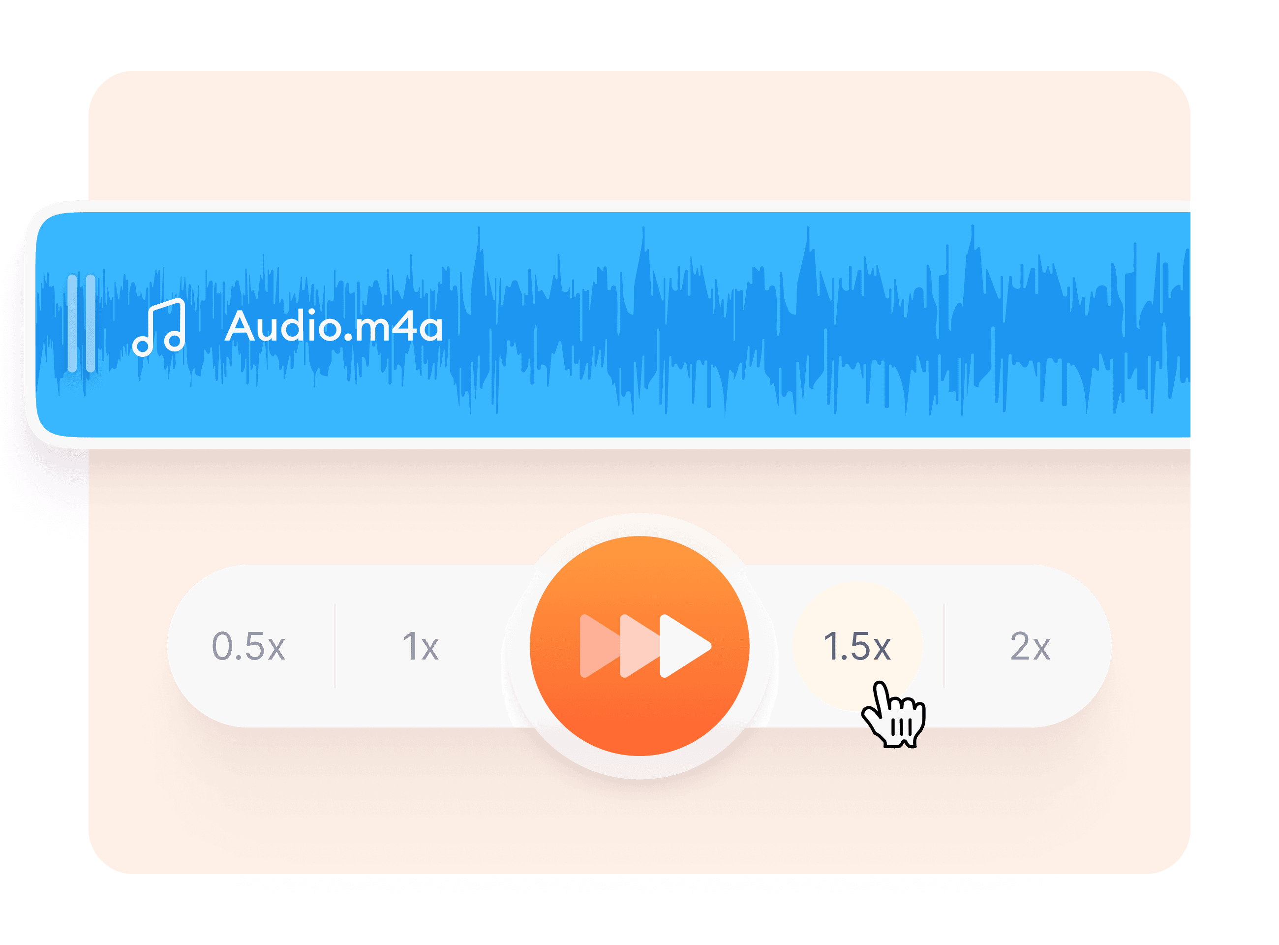 Change audio speed in seconds
