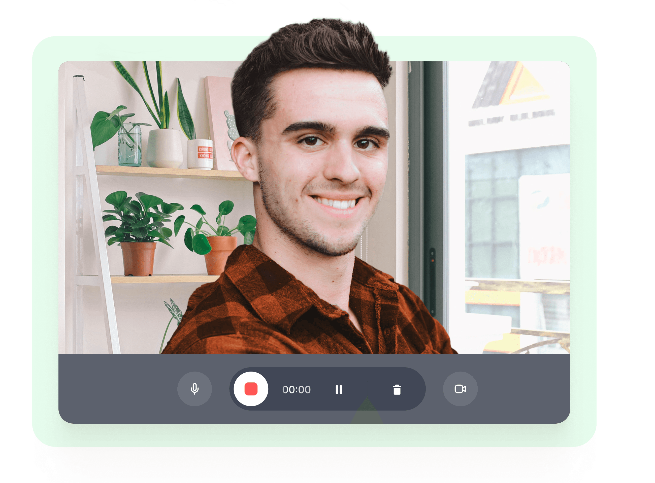 Green screen webcam recording