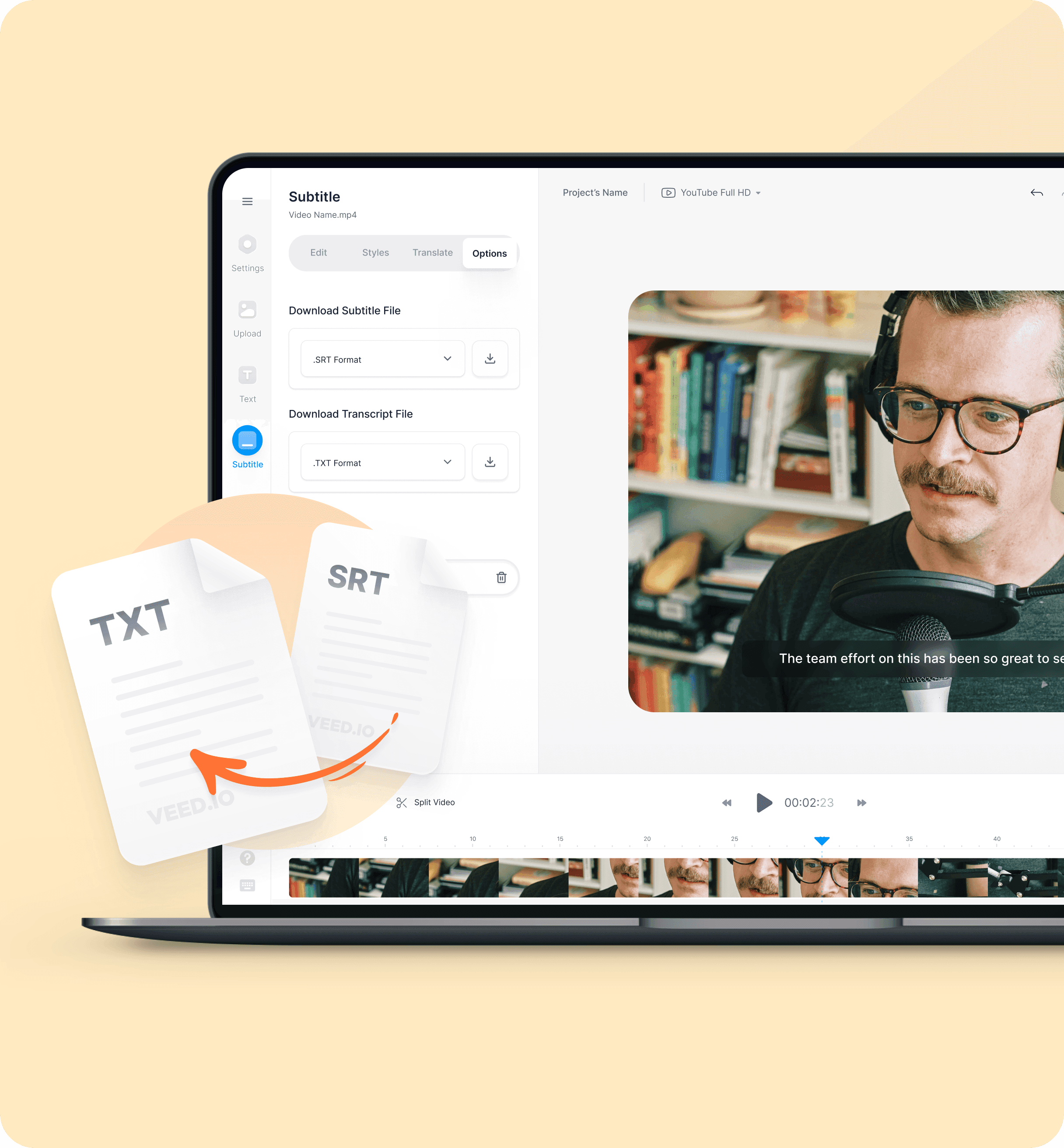 Convert SRT Subtitles to PDF Online SRT to PDF Converter VEED.IO