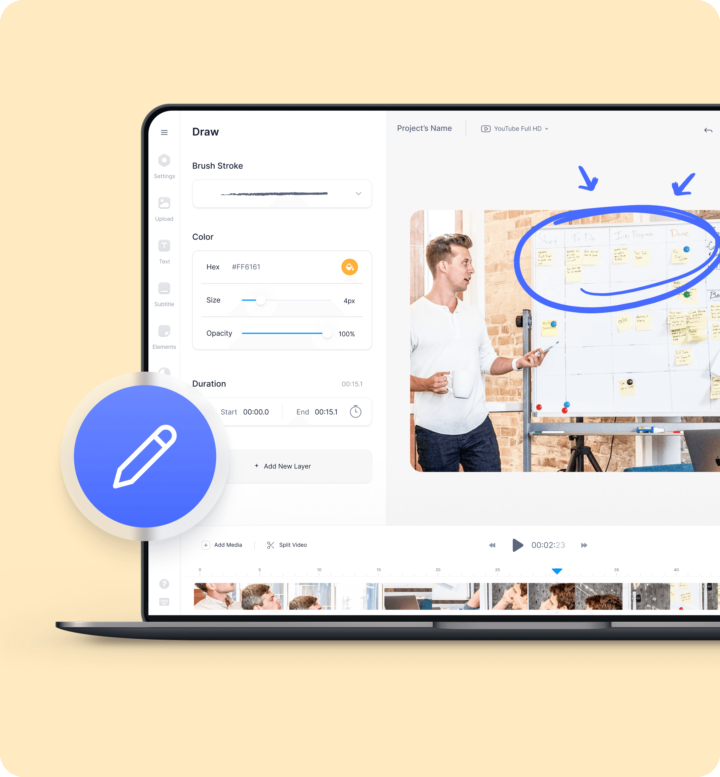 Draw on Videos Online Annotate Videos, Animations VEED.IO
