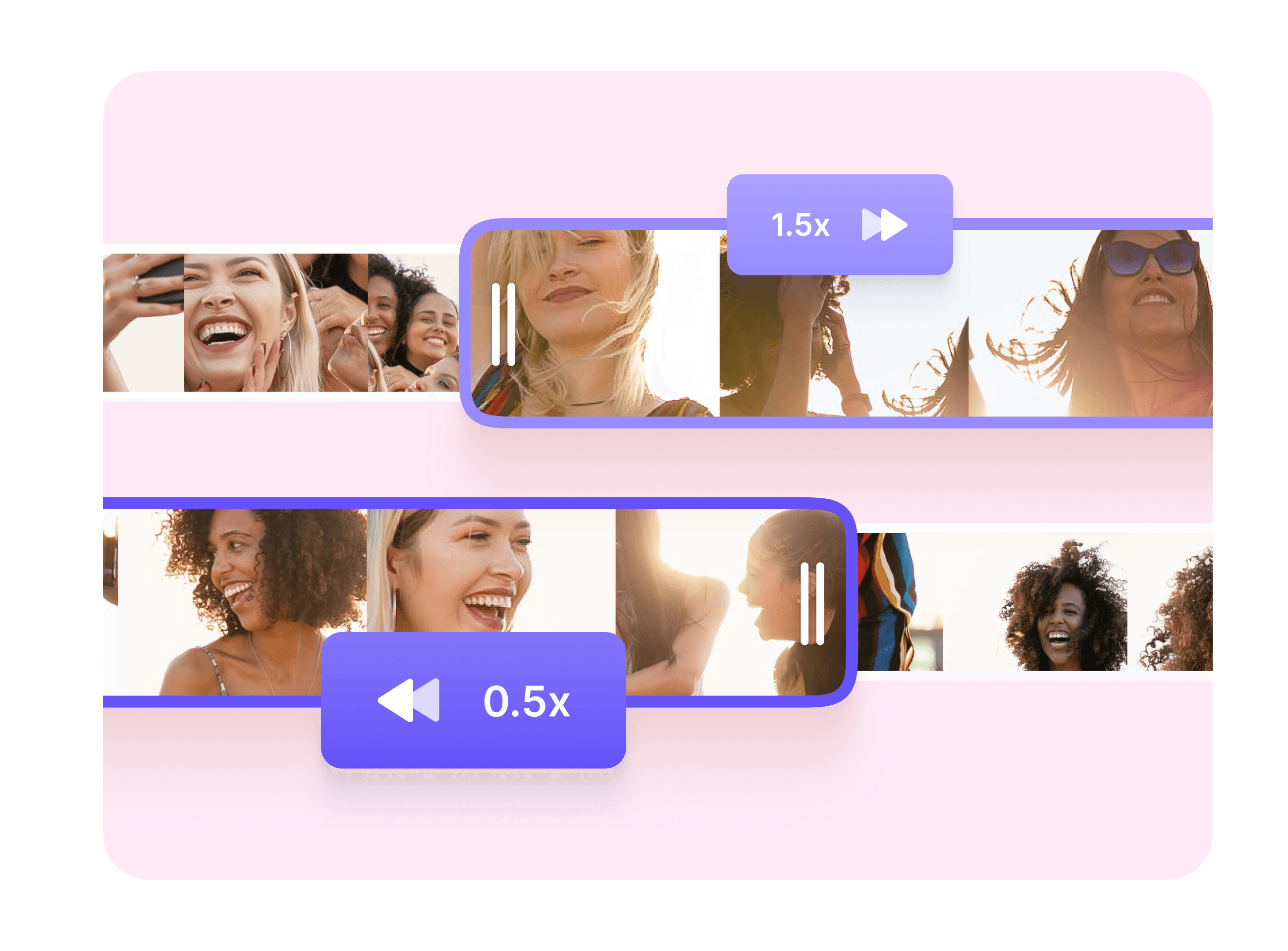 Speed up or slow down parts of a video