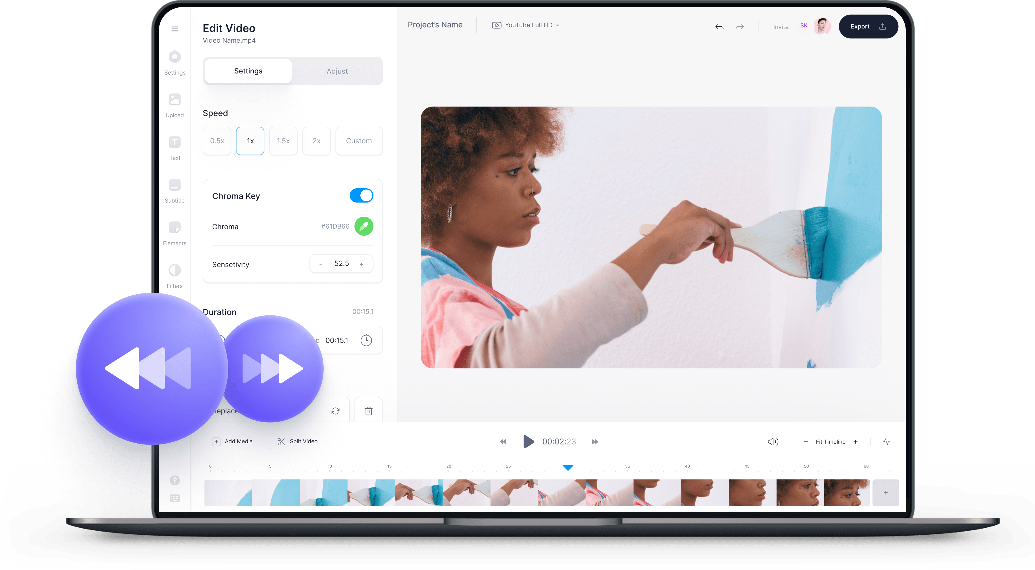 Онлайн регулятор скорости видео - VEED.IO