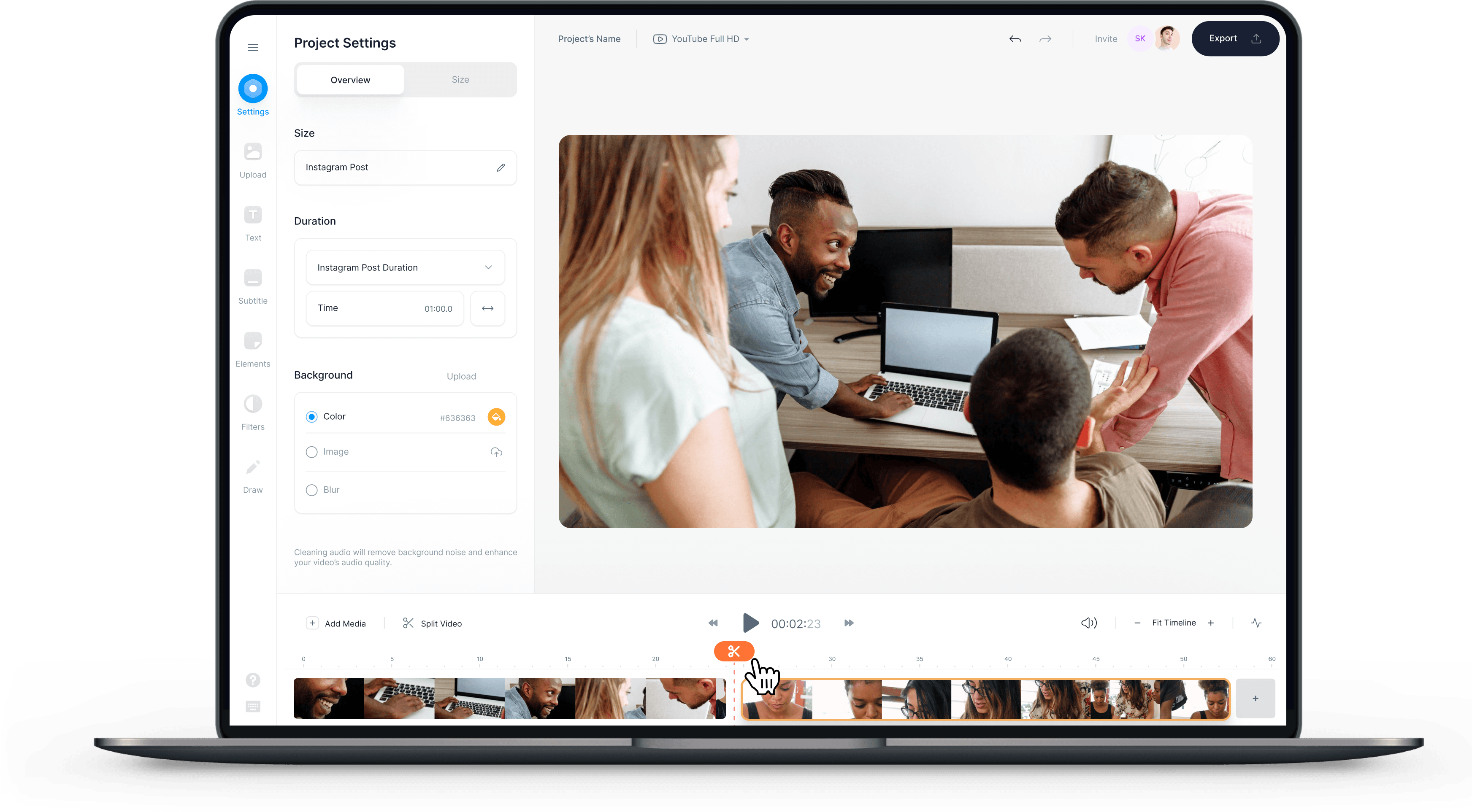 Divisor Online de Vídeo - Divida seus Vídeos no seu navegador - VEED.IO