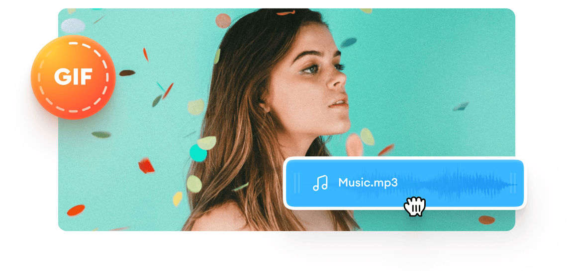 Adicionar música ao GIF - Adicionar áudio aos arquivos GIF online