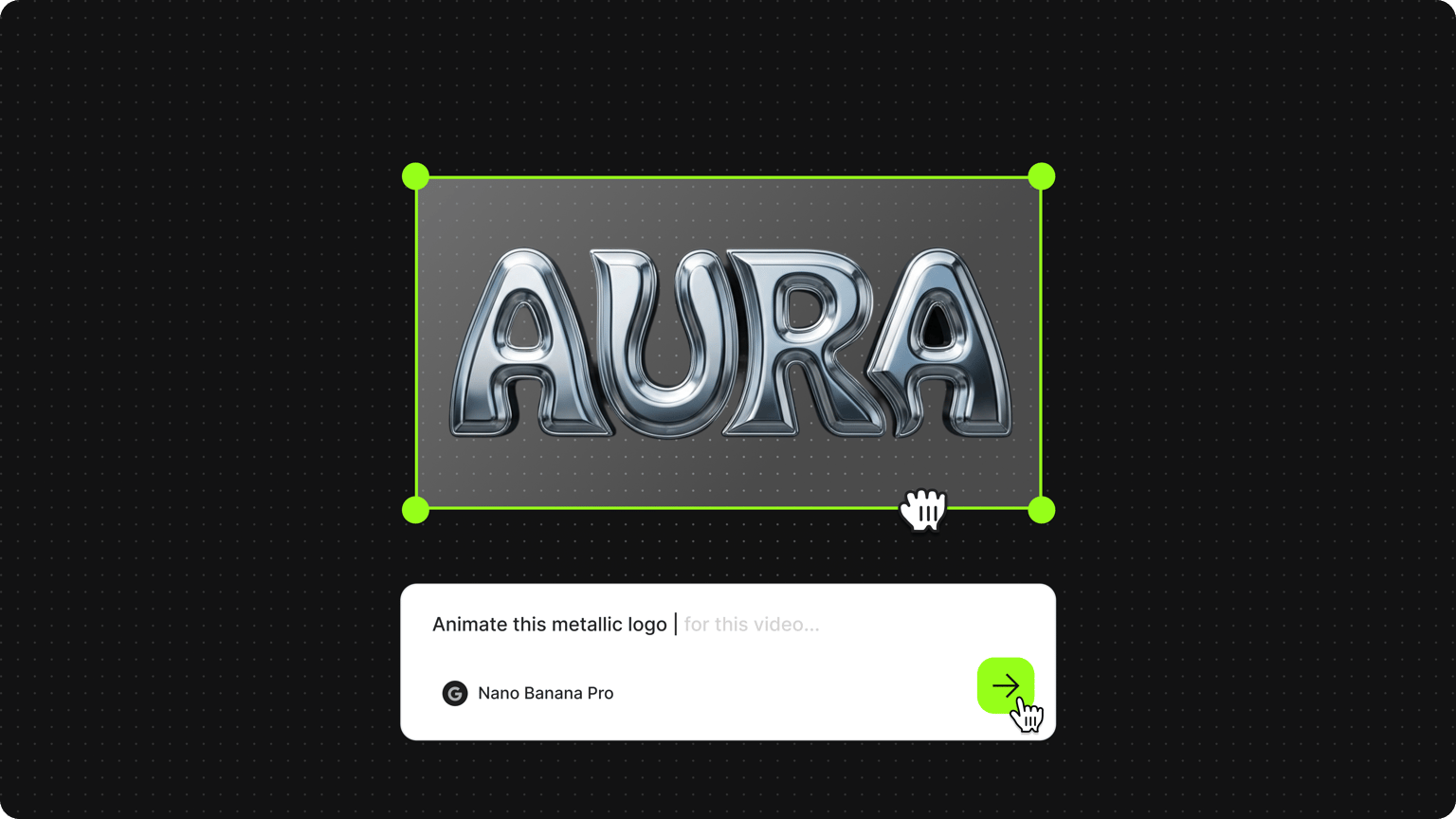 3D Logo with a prompt box to animate a logo with Nano Banana Pro