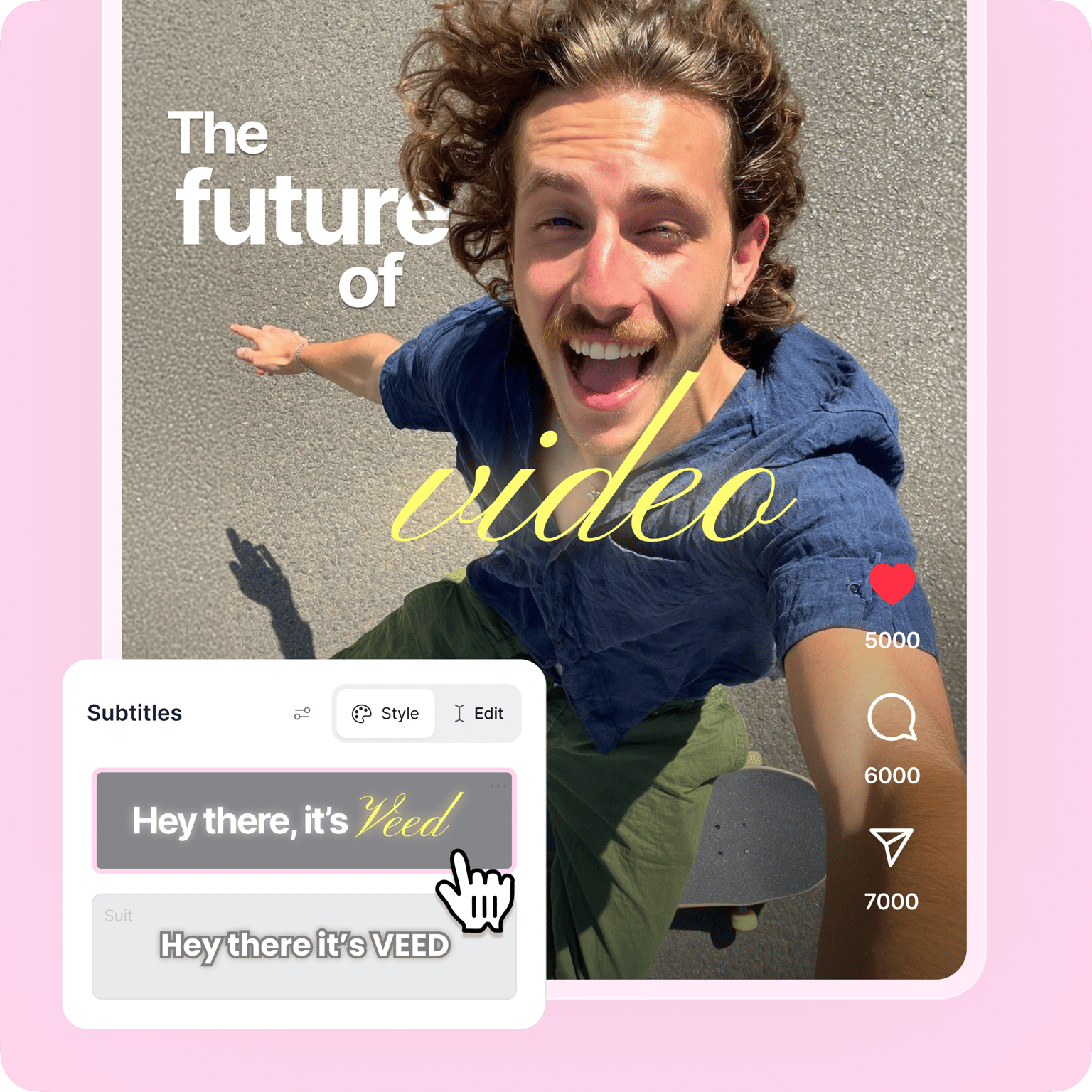 Dynamic captions for Instagram Reels showing animated subtitle styles in VEED's video editor