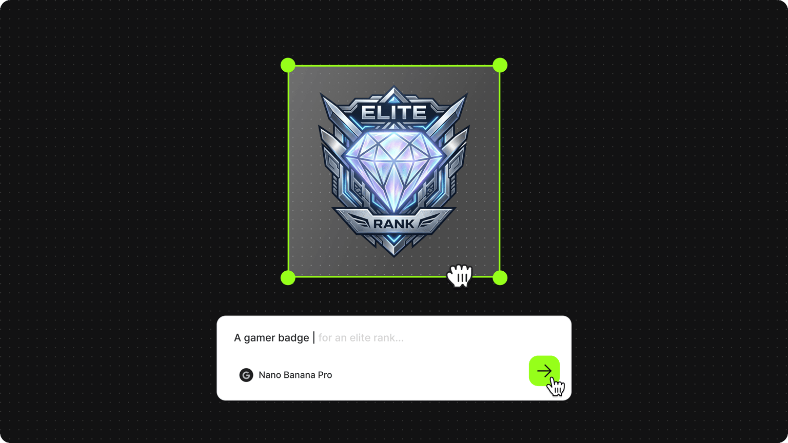 Badge Logo with a prompt box to generate a logo with Nano Banana Pro