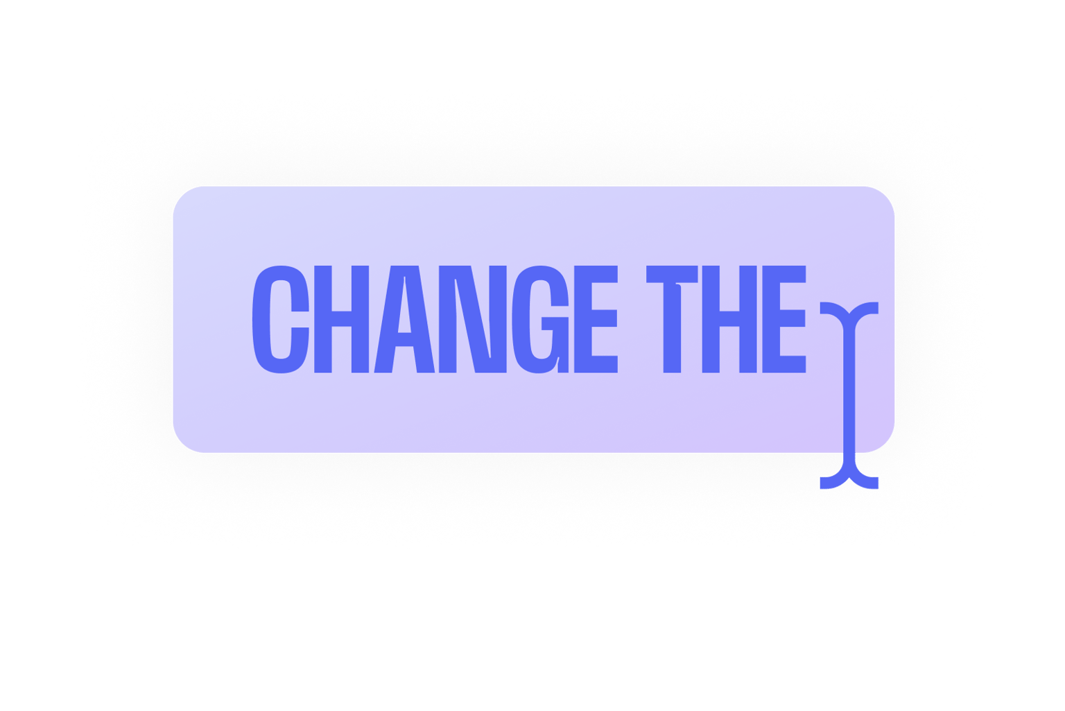 VEED's AI edit prompt input showing 'CHANGE THE' with text cursor, allowing users to describe edits with natural language.