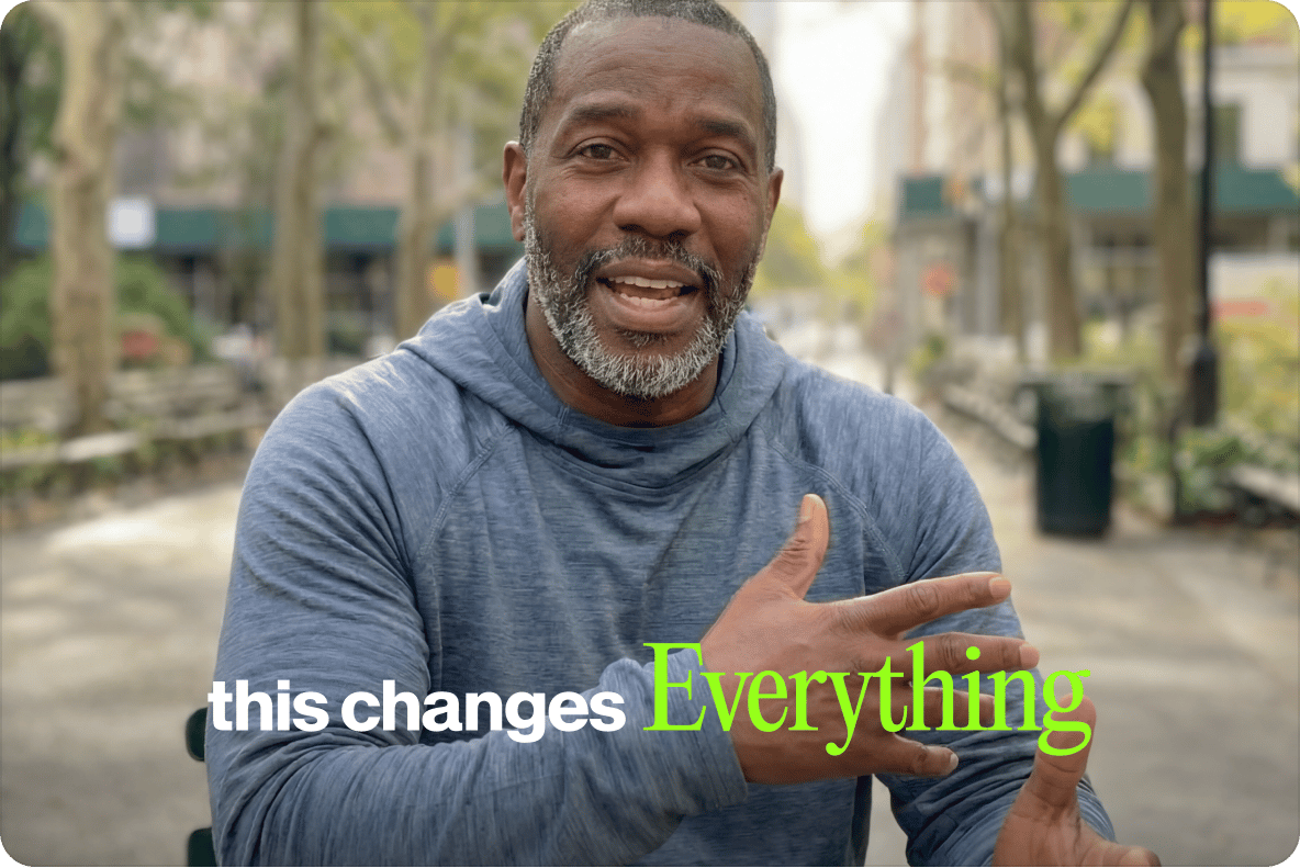 A man gesturing while speaking in an outdoor video showcasing realistic lip sync AI voice dubbing results