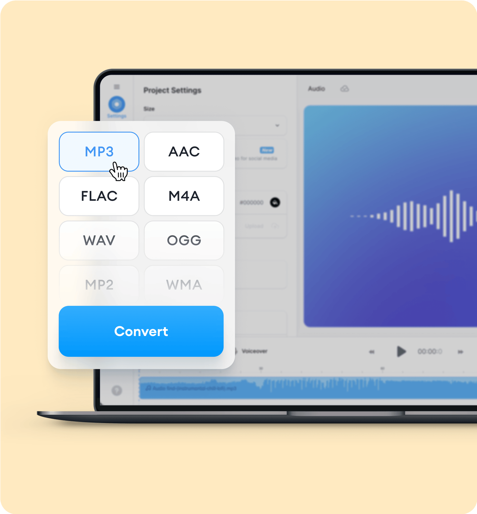 Бесплатный Конвертер M4A в MP3 - Конвертируйте M4A в MP3 и Другие Форматы в  M4A - VEED.IO