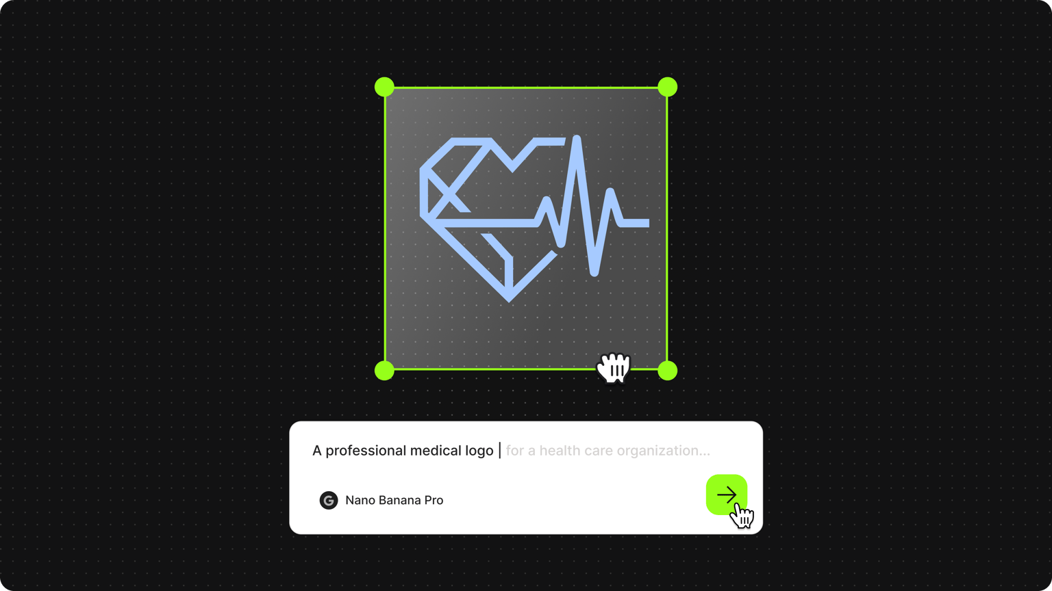 Medical Logo with a prompt box to generate a logo with Nano Banana Pro
