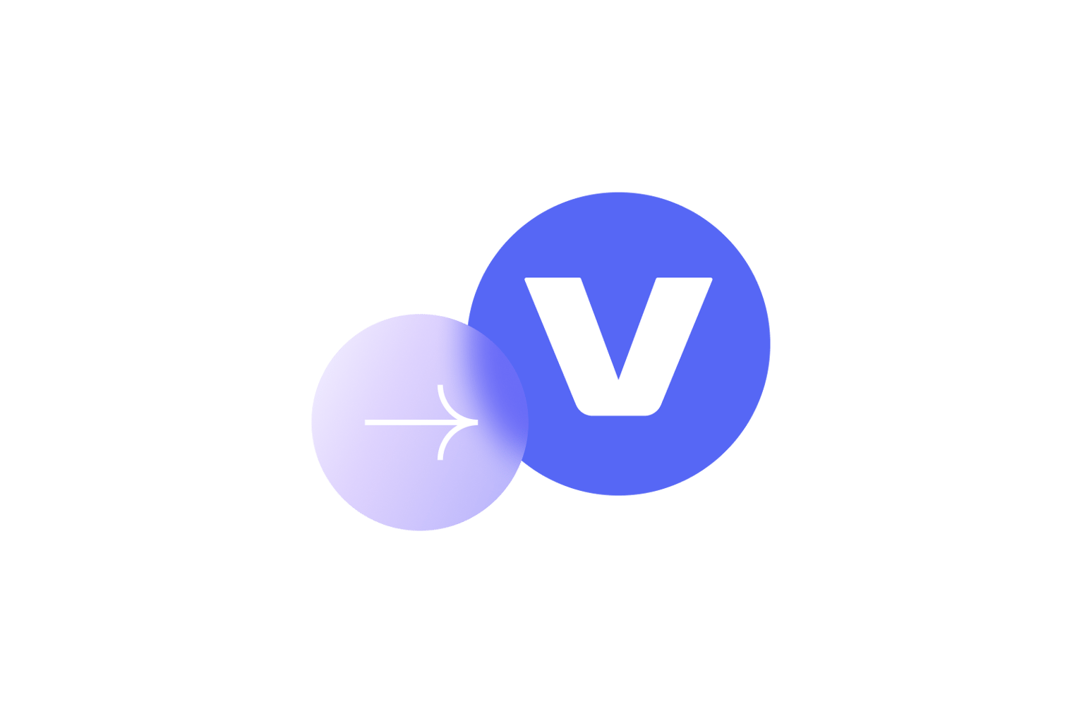 VEED sign-in flow visualization showing arrow transitioning to VEED logo.