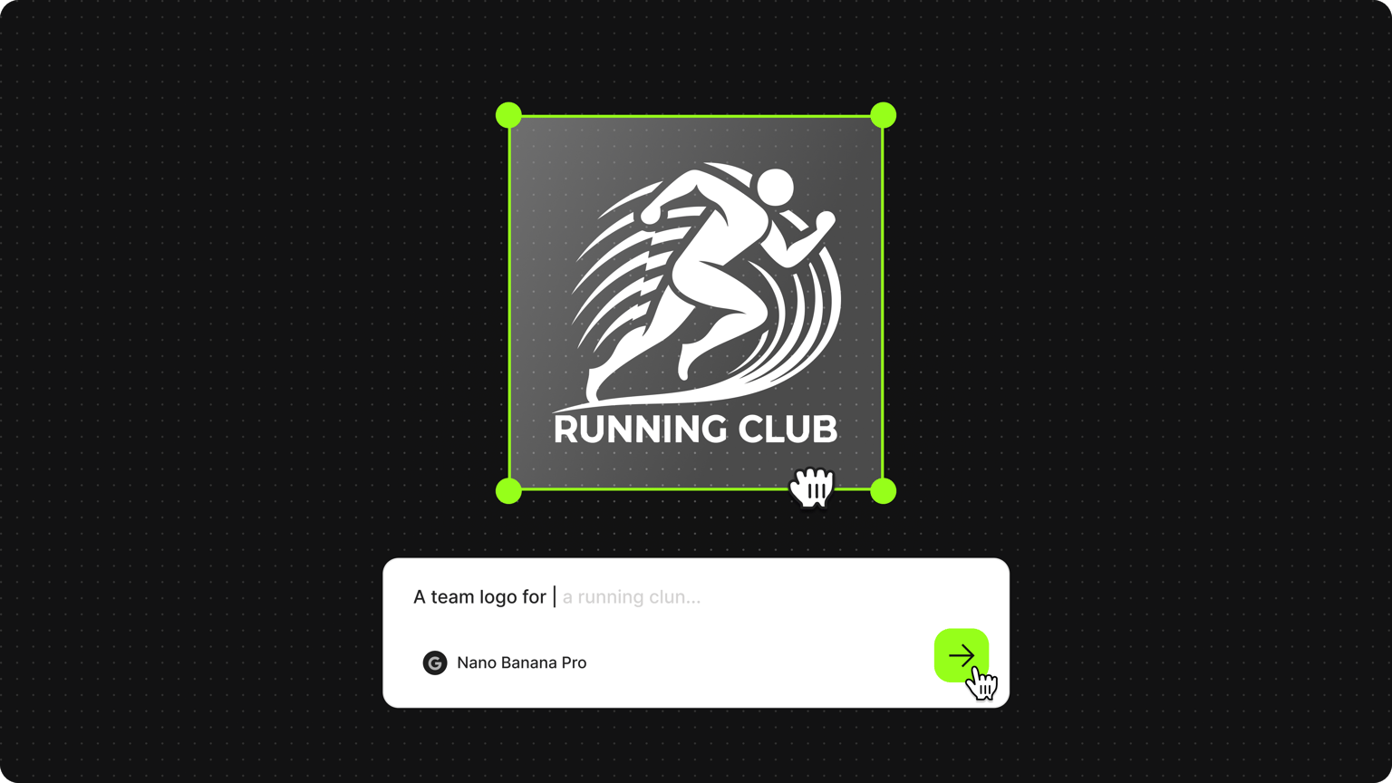 Team Logo with a prompt box to generate a logo with Nano Banana Pro