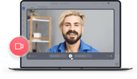 Laptop showing webcam being tested