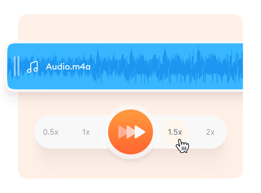 Change audio speed in seconds