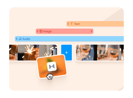 Personalize stock videos and add transitions