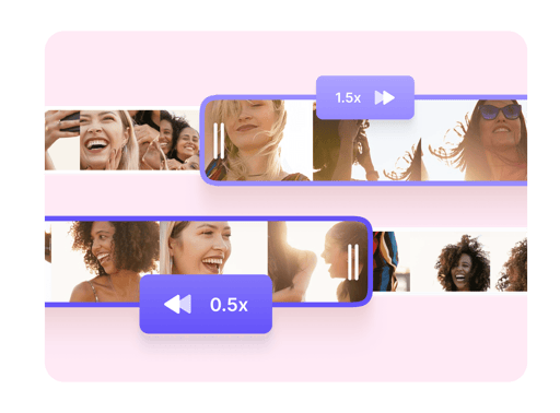 Speed up or slow down parts of a video