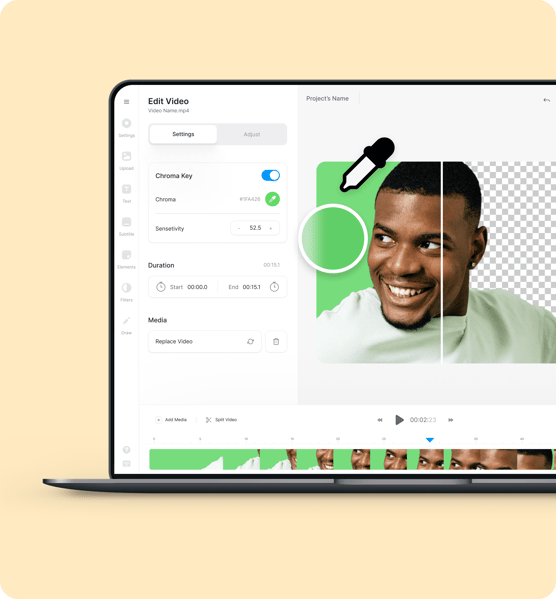 Chroma key online Remova facilmente os fundos para obter visuais